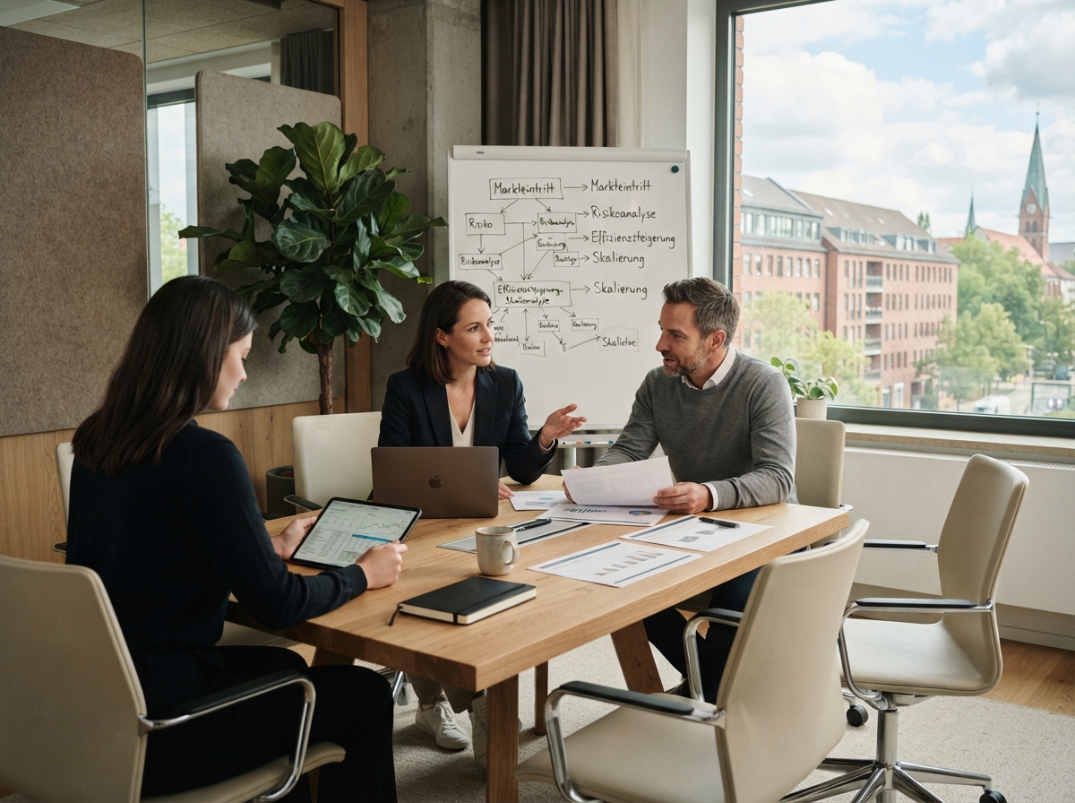 Team von Nyvonelyq bei der Arbeit an Anlagestrategien